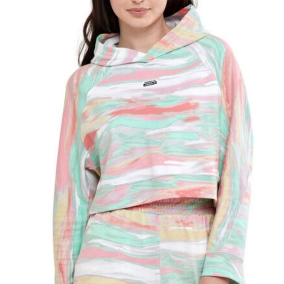 adidas Tops - Adidas Cropped Hoodie + Jogger Set